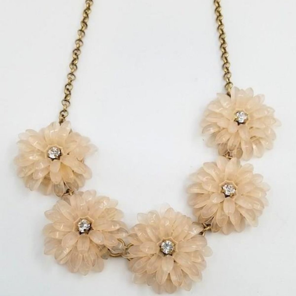J.CREW Blush Pink Flower Statement Necklace